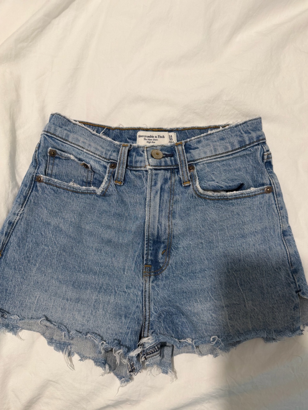 Abercrombie & Fitch Women's Light Blue Denim Shorts